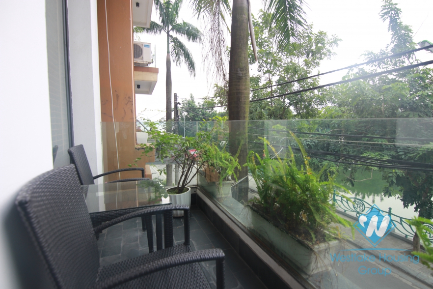 Tay Ho - Lake side apartment for rent with balcony and open living room